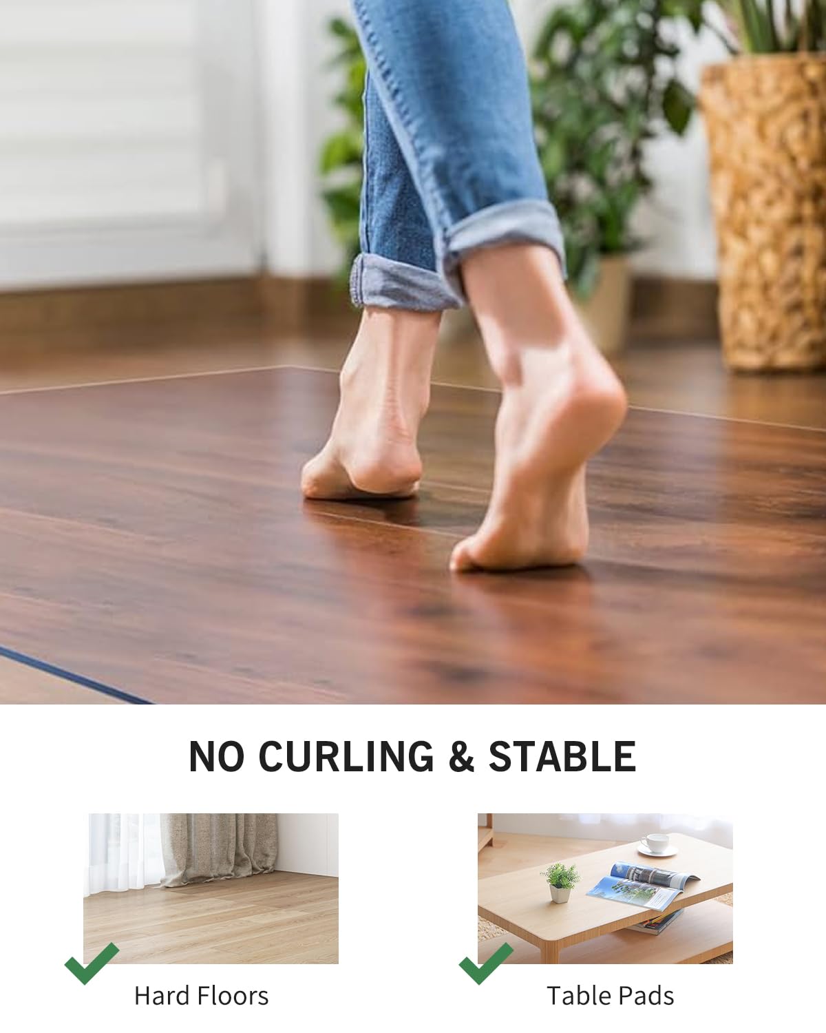 FURKIT Clear Floor Mat for Home, 4'×6' Large Non-Slip Plastic Rug for Under Kitchen Table, Durable Waterproof Vinyl Area Mat for Spills, Dog Accident, Anti-Scratch Floor Protector for Living Room