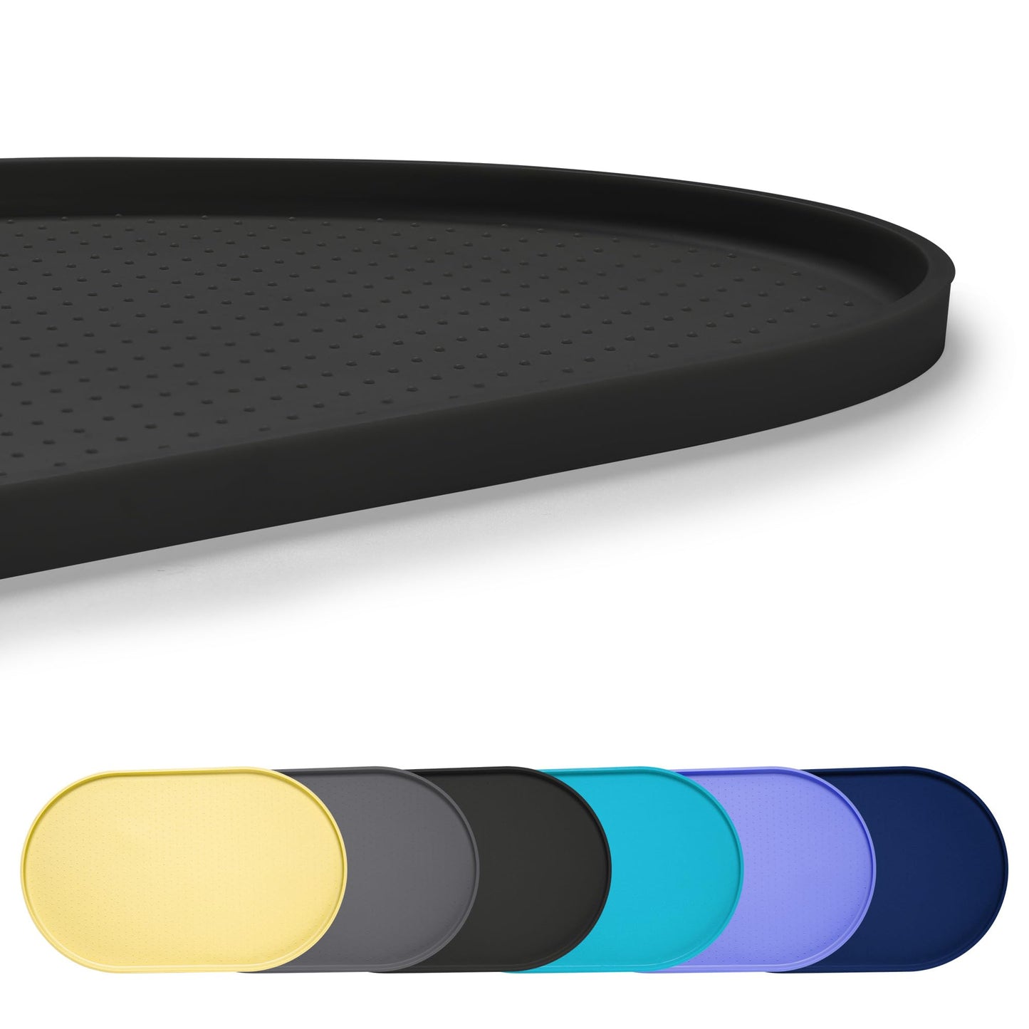 Yacee 100% Waterproof 0.5" Raised Edge BPA Free Silicone Dog Food Mat, Pet Cat Feeding Mats Contain Spills Protects Floors, Placemats for Cats and Dogs Water Bowl Dishwasher. (Small, Black)