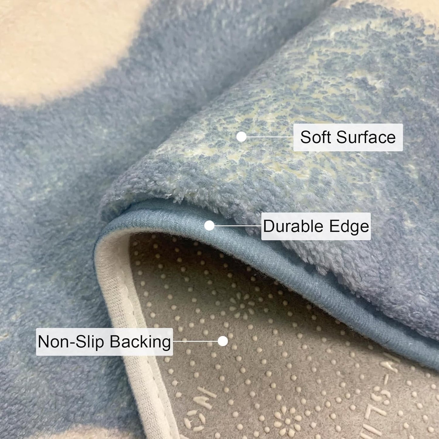 USTIDE 4 x6 Blue Sky White Cloud Area Rug Super Soft Fluffy Kids Rug Machine Washable Non Slip Carpet Floor Mat for Bedroom Living Room Nursery Girls Boys Room Decor