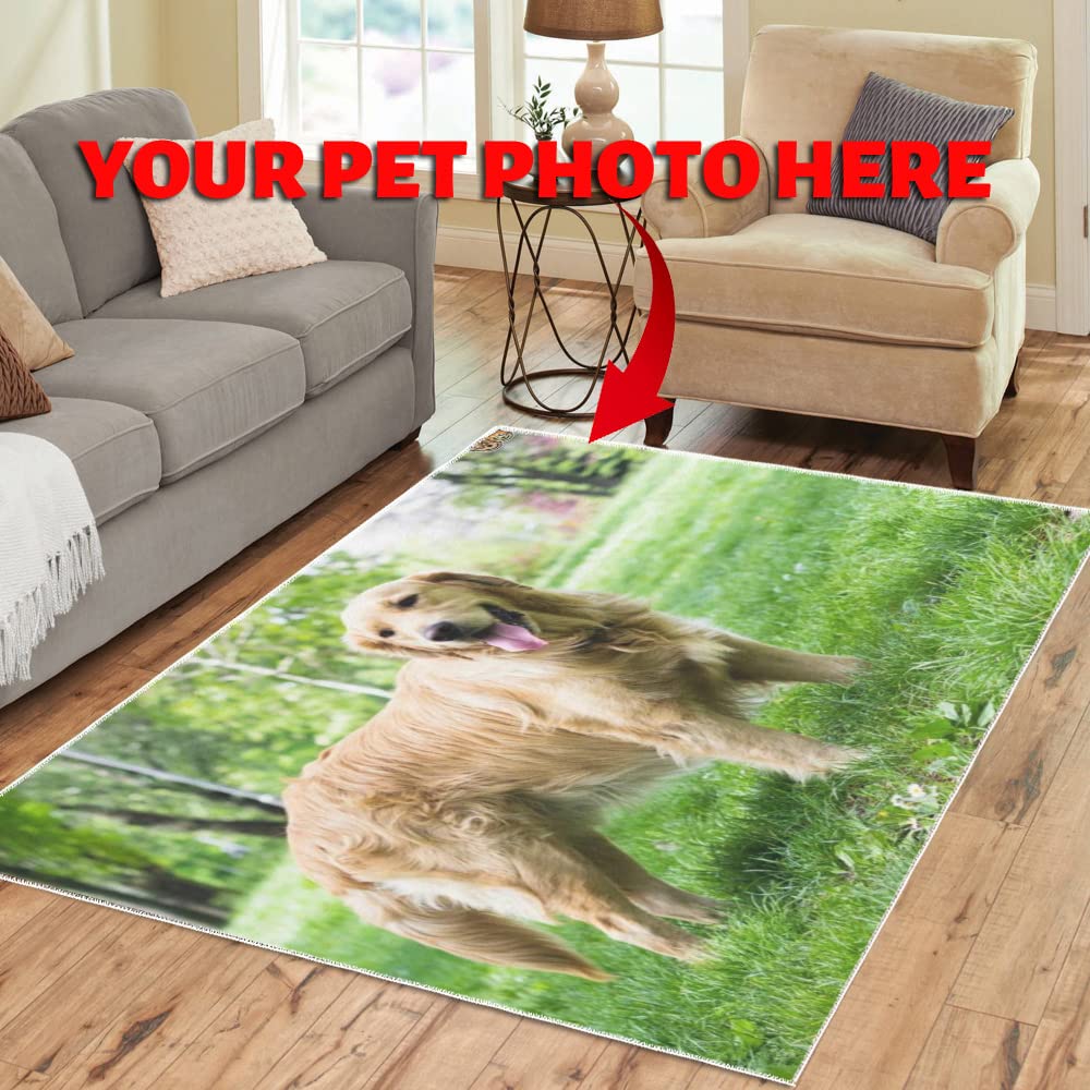 InterestPrint Floor Rugs Mat Custom Add Your Logo/Text/Photo Here Modern Carpet for Home Decoration Bedroom Kitchen Living RoomArea Rug(31x20inch, 84x60inch)-Made in USA
