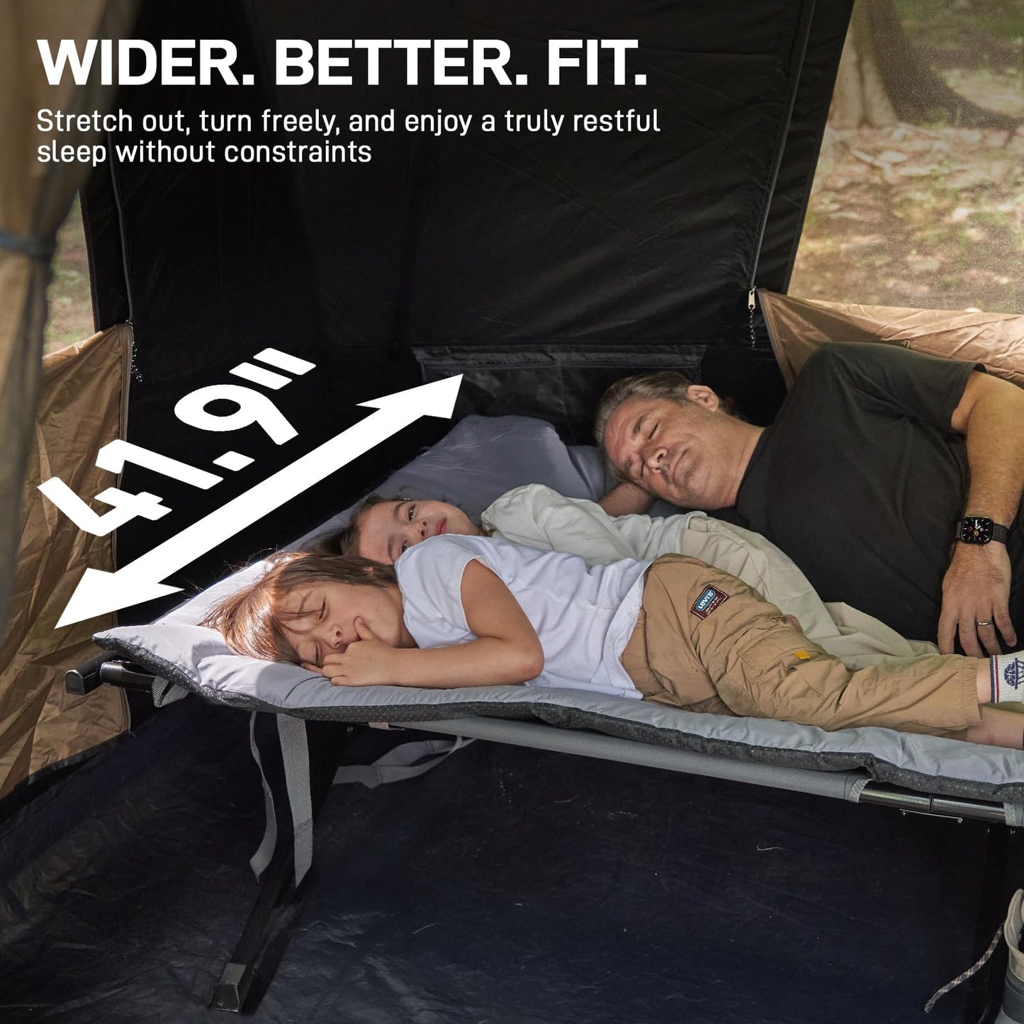 EVER ADVANCED 85" Extra Wide Sleeping Pad for Camping, 2.36" Thick Cotton Camping Mattress Pad with Carry Bag, Portable Roll Up Camping Cot Pad for Adults, Tent, SUV, Travel & Floor