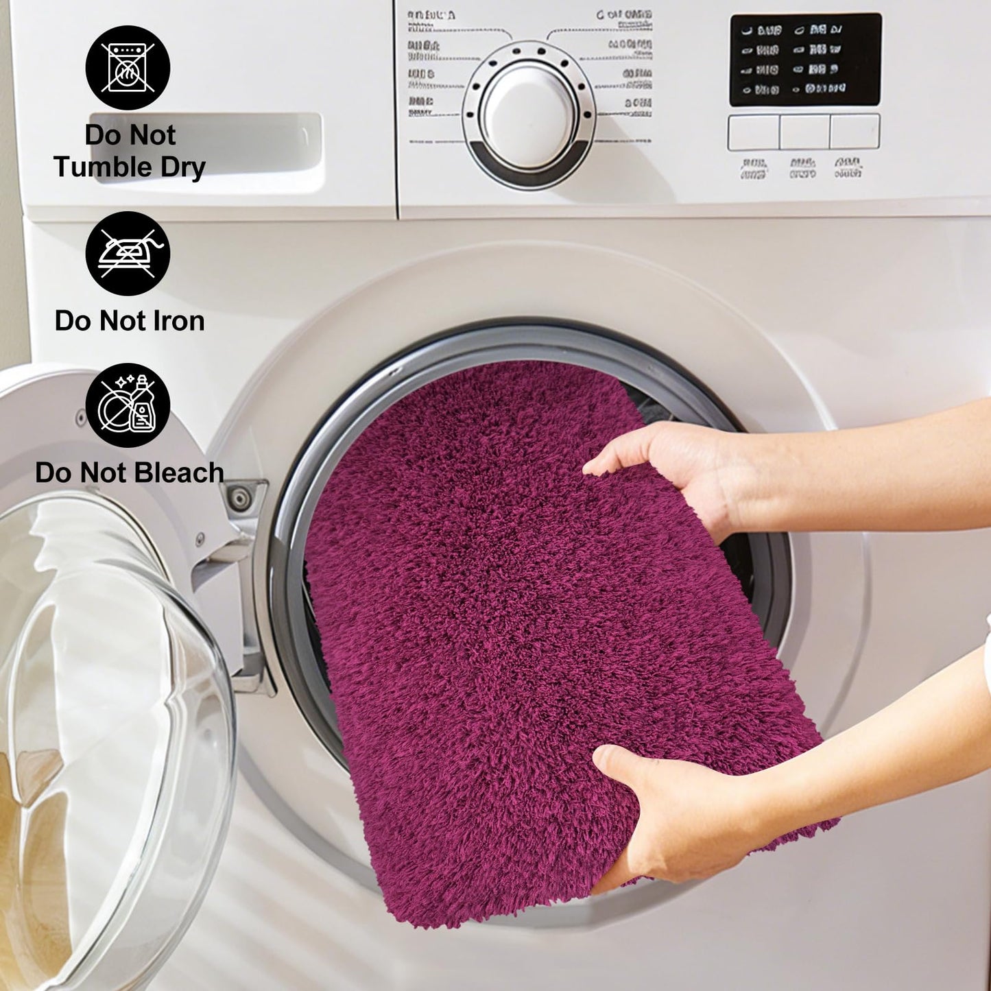 ATRUG Bathroom Rugs 24"x17", Burgundy Extra Soft Absorbent Bath Mat, Rubber Backing Quick Dry, Machine Washable Microfiber Bath Rugs for Bathroom Floor, Shower, Bedroom, Tub