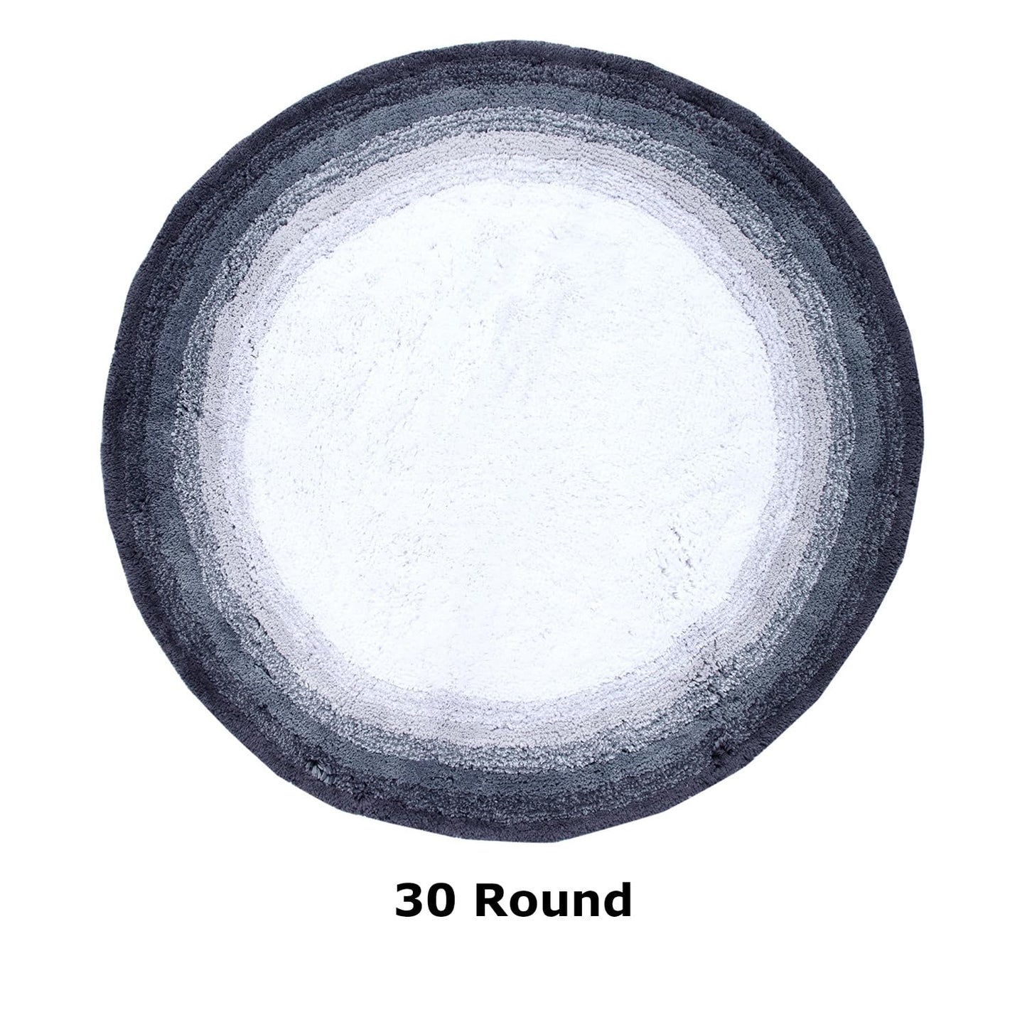 Better Trends Round Bath Mat, 30" Diameter, 100% Cotton Non Slip Bathroom Rug, Water Absorbent, Machine Washable, (Gray) Torrent Collection