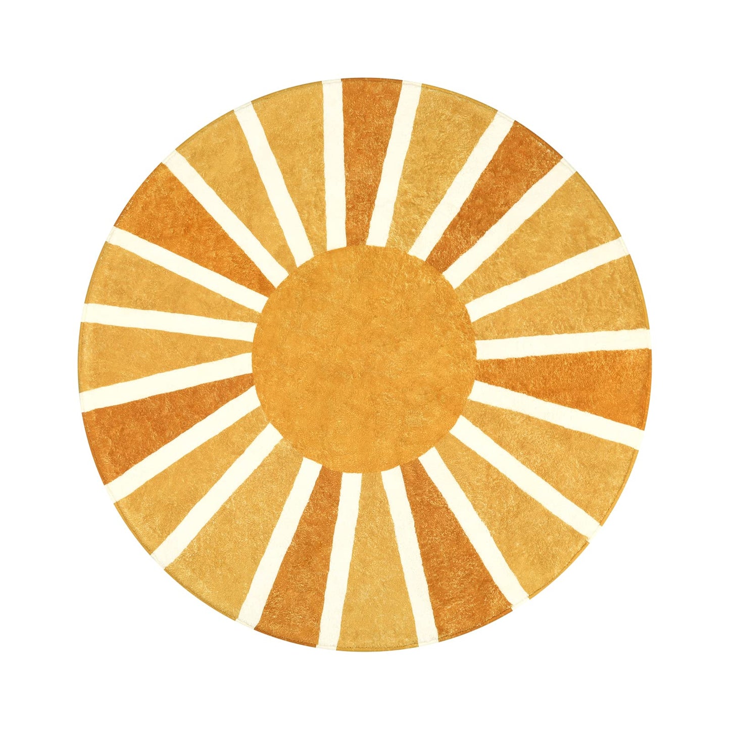 Lahome Boho Round Rugs - 4Ft Washable Non-Slip Small Round Area Rug Throw Soft Sofa Kids Nursery Room Rug Rainbow Sun Print Distressed Round Carpet for Bedroom Entryway Living Room Dining Room