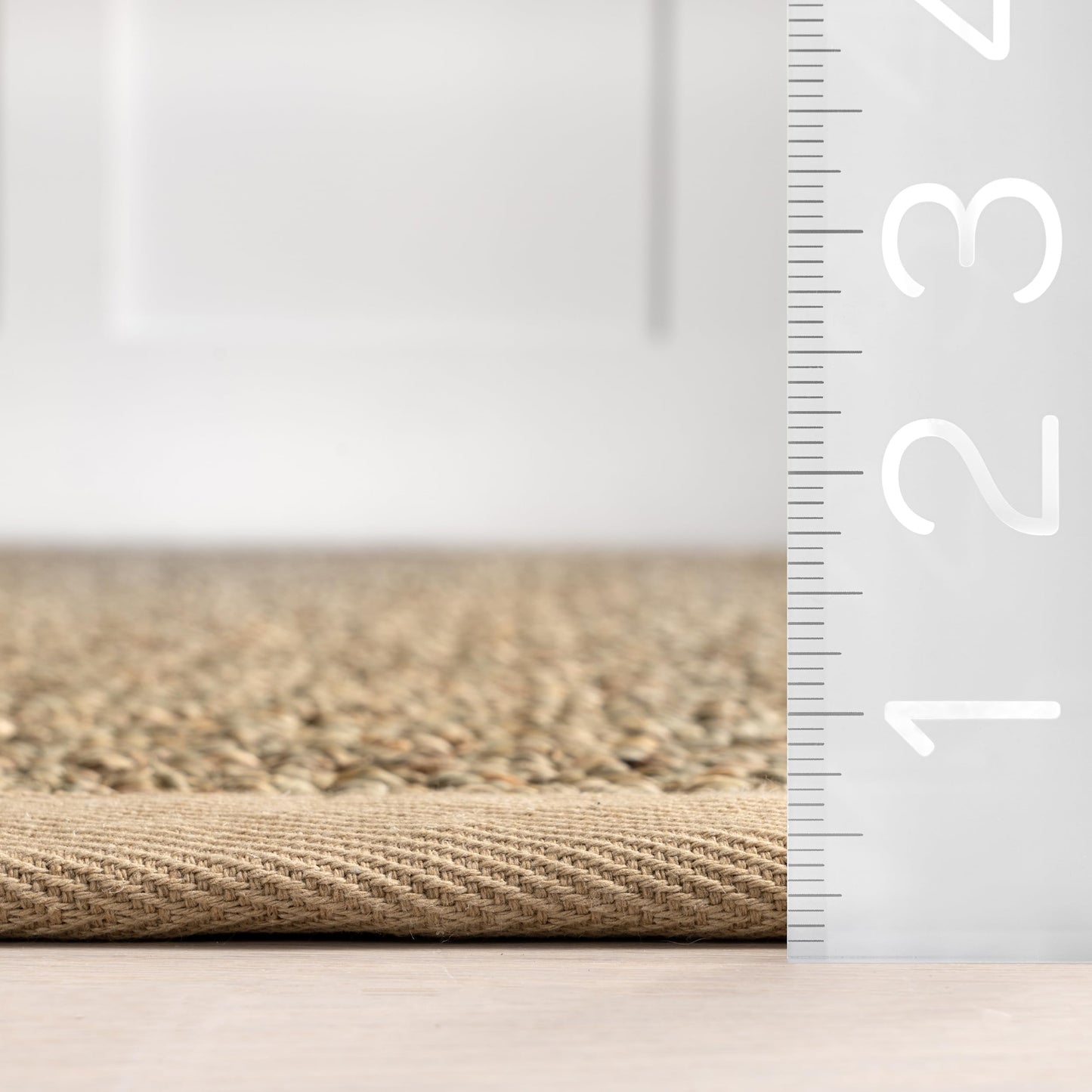 nuLOOM 3x4 Elijah Seagrass Area Rug, Beige, Solid Farmhouse Style, Cotton Bordered, Basketweave, Natural Fiber, For Bedroom, Dining Room, Living Room, Hallway, Office, Kitchen, Entryway