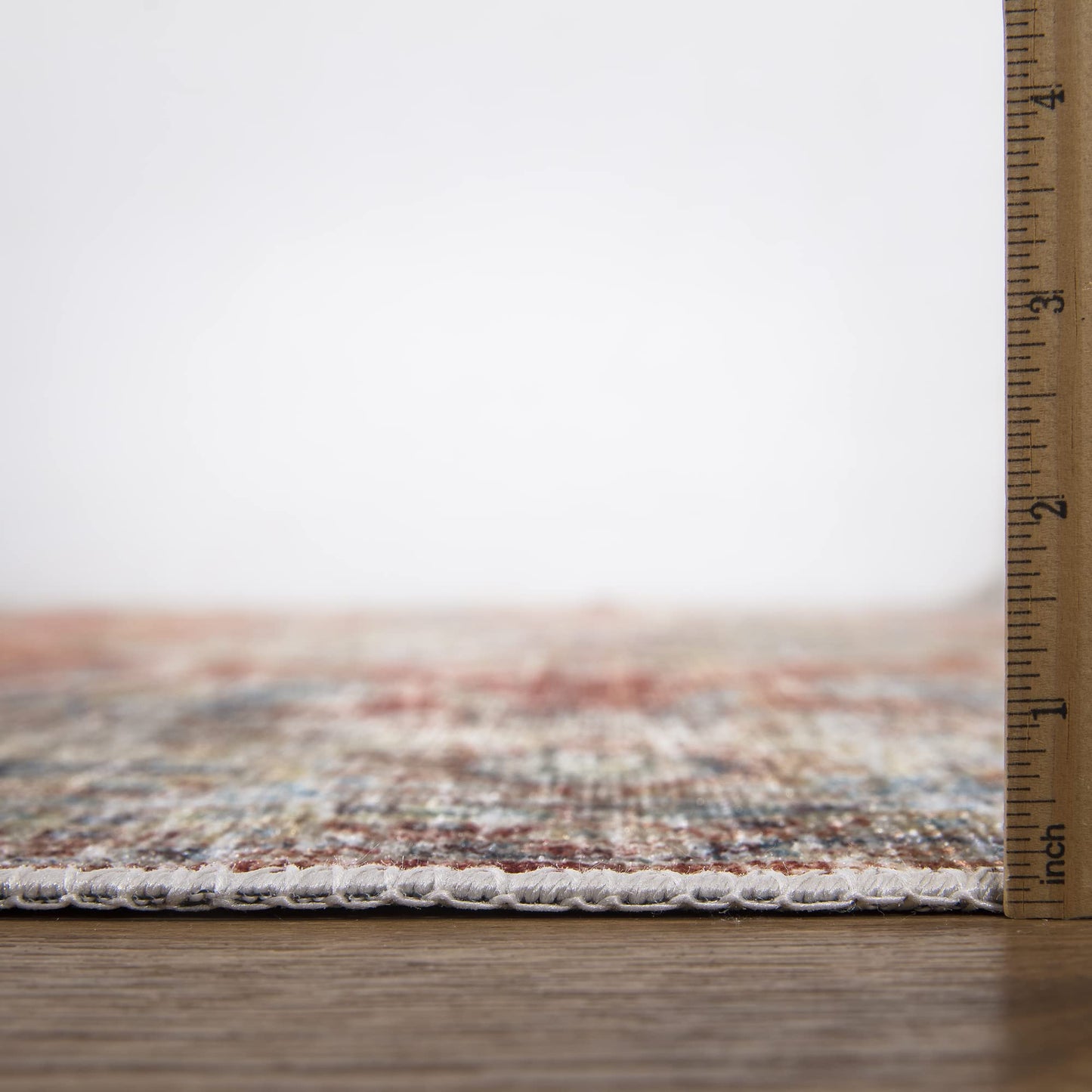 Bloom Rugs Caria Washable Non-Slip 4x6 Rug - Orange/Olive Beige Traditional Area Rug for Living Room, Bedroom, Dining Room, and Kitchen - Exact Size: 4' x 6'