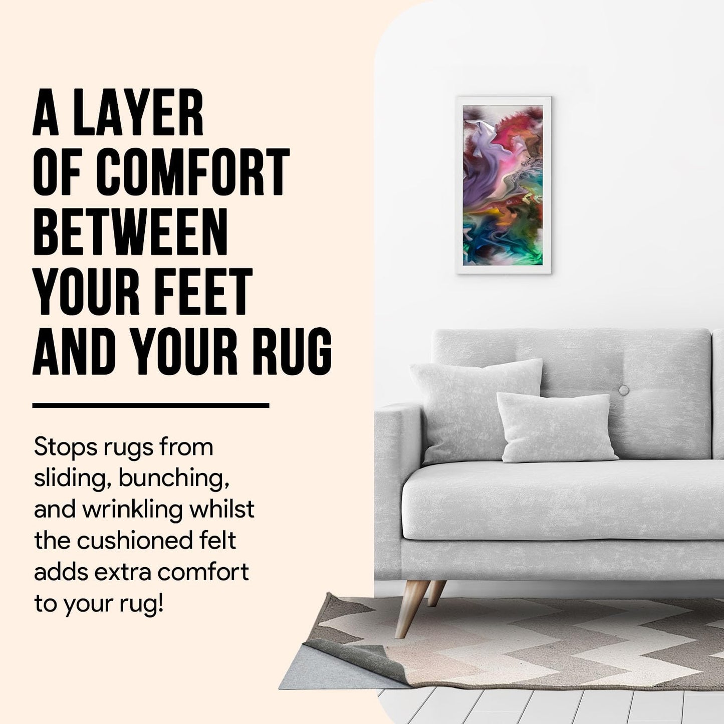 Premium Felt Rug Pad 4x6 Feet, Thick Rug Pads for Hardwood Floors, Laminate, Vinyl, Stone, Carpet & Tile, Under Rug Padding