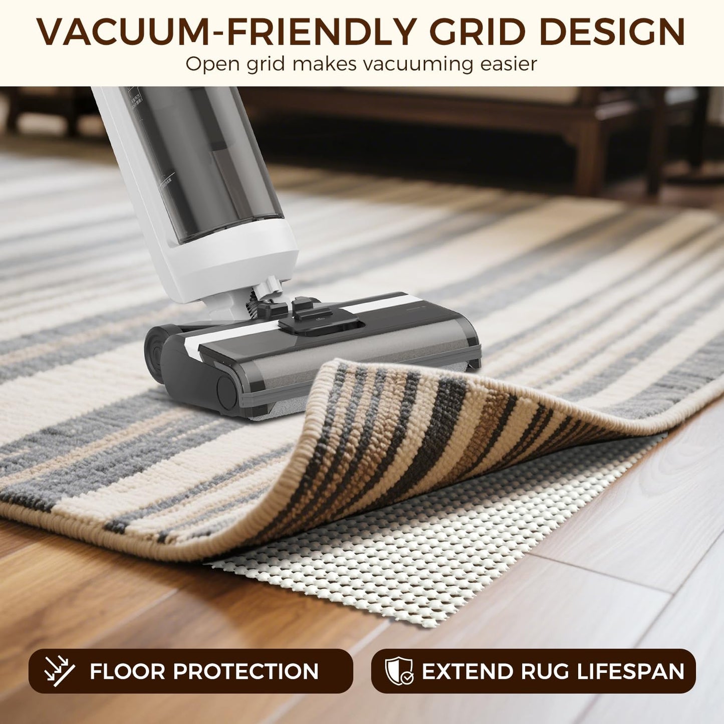 BAGAIL BASICS 2 x 3 FT Rug Pad Gripper for Hardwood Floors, Non Slip Rug Pads for Area Rugs, Extra Thick Under Rug Padding, Protect Your Rugs & Floors