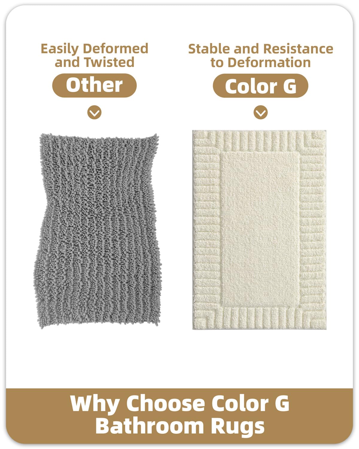Color&Geometry Long Off White Bathroom Runner Rug, 24"x43" Absorbent Bath Rugs Non Slip Washable, Soft Bath Mats for Bathroom Floor, Shower, Bathtub, Laundry