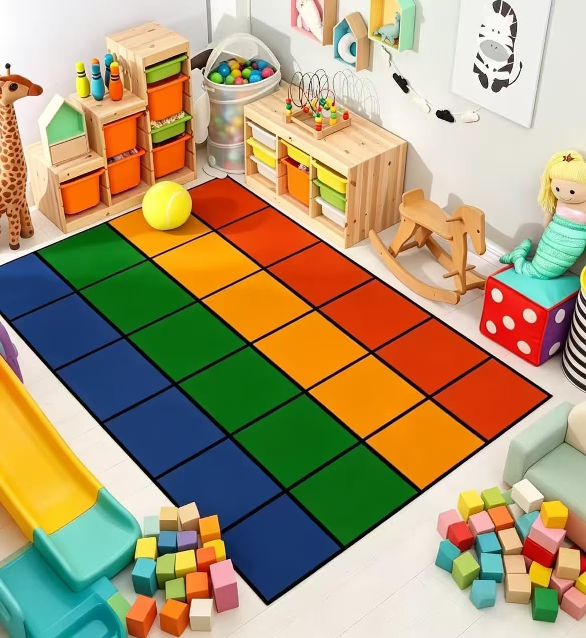 OPAMAN Large Classroom Rug 8x12 for Elementary, Classroom Rugs Carpets