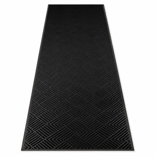 3' x 10' Commercial Runner Rug, Extra Long Front Door Mat, Hallway Runner Floor Mat with Non Slip Low Profile Backing, Indoor Outdoor Entryway Mat, Trap Dirt and Moisture for Patio, Garage, Black
