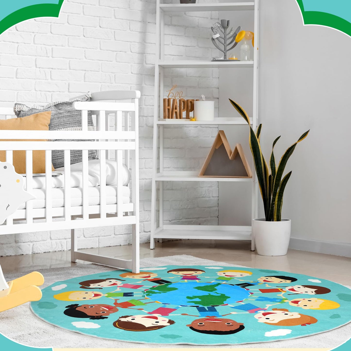 Klyyo Clyro 6 Ft Large Classroom Round Rug Elementary, Classroom Reading Corner Rug Back to School Reading Corner for Preschool Kindergarten Learning Space Playroom Nursery(Children of the World)