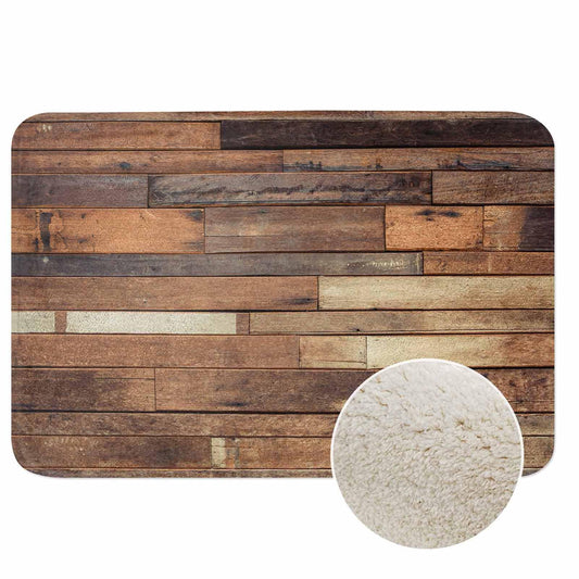 Old Wood Plank Background Bath Rugs Microfiber Bathroom Mat Soft Plush Shaggy Shower Mat for Bathroom Fluffy Comfortable Water Absorbent Carpet Non-Slip Machine Washable 20"X30"