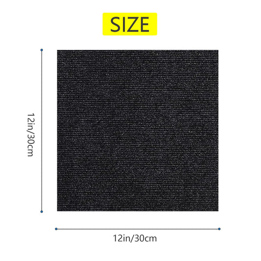 15pc 12" x 12" Self-Adhesive Carpet Tiles, Economical Temporary Flooring for Rental Apartments, Garage, Basement & Workshop - Easy Peel & Stick Installation, Basic Floor Protection & Cover Dark Gray