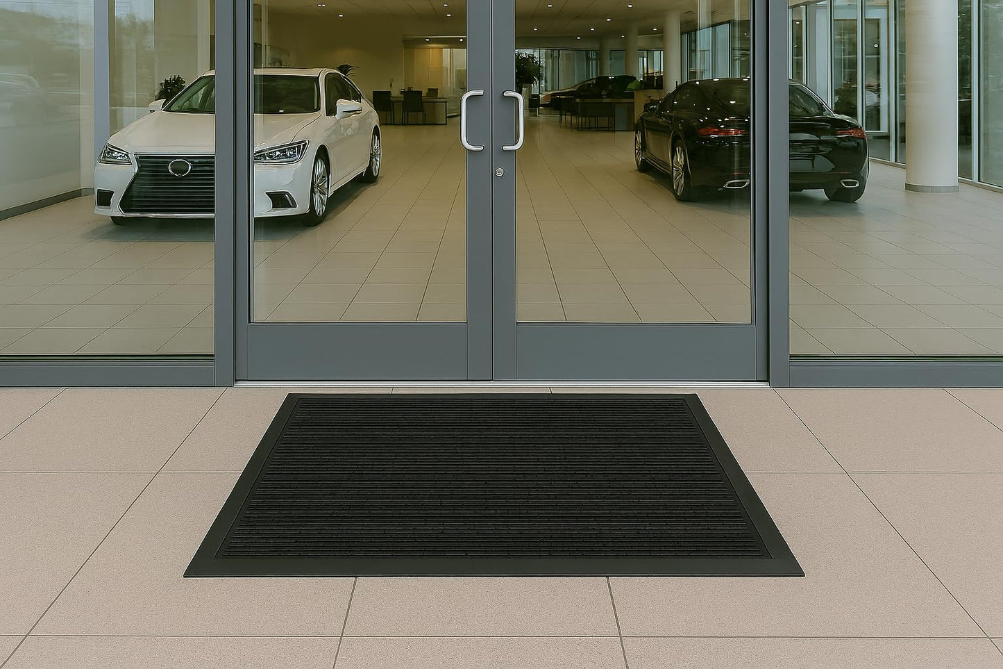Guardian - MLL14030500 Clean Step Scraper Outdoor Floor Mat, Natural Rubber, 3'x5', Black, Ideal for any outside entryway, Scrapes Shoes Clean of Dirt and Grime