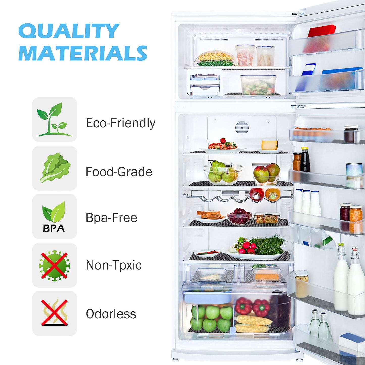 MooiFun Drawer Liners, Waterproof Shelf Liner, Anti-Slip Non-Adhesive BPA Free Kitchen Cupboard Cabinet Liner Refridge Fridge Mats Sink Protector Strong Durable for Home (Black/11.8in x 10Ft)