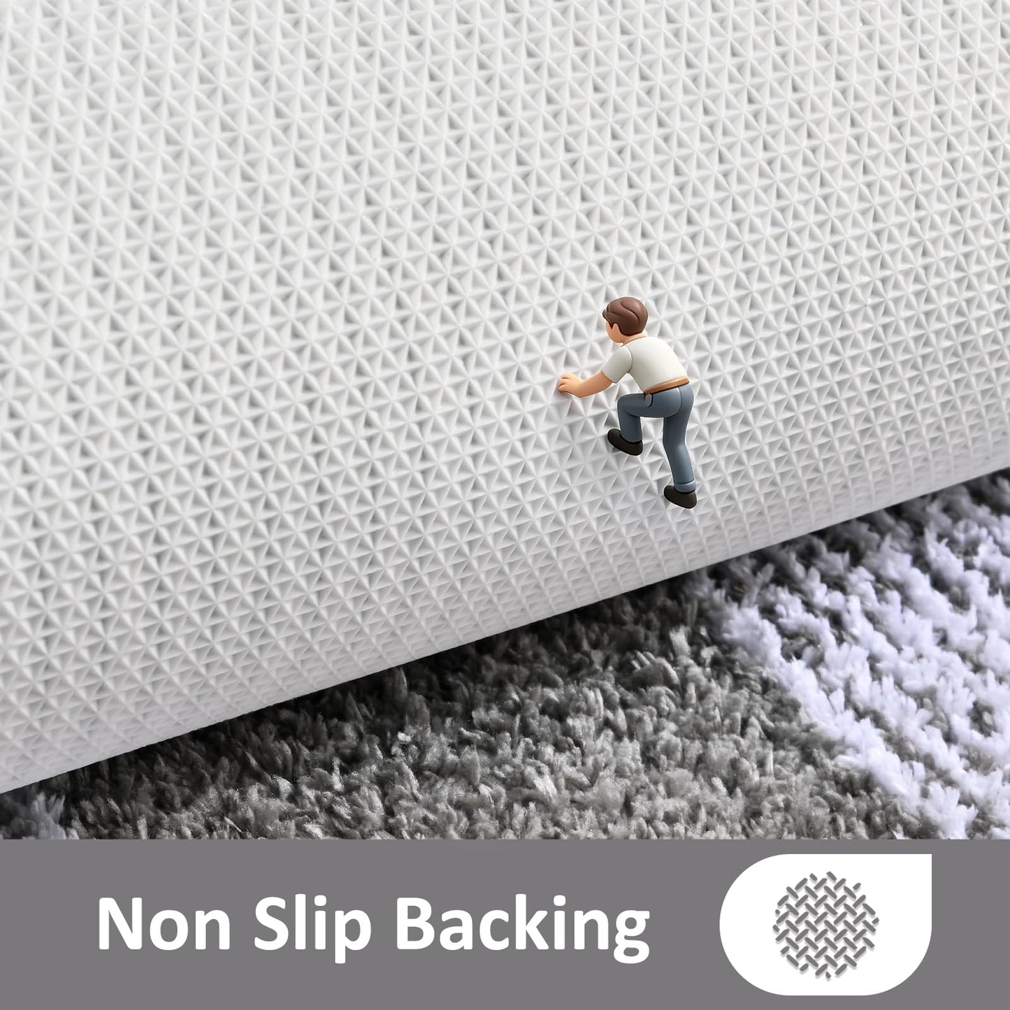 LOCHAS Microfiber Bathroom Rug 24×17 Inch, Non Slip Rubber Backing Absorbent Soft Bath Mat, Machine Washable Carpet for Bathroom Kitchen Bedroom Entryway, Grey
