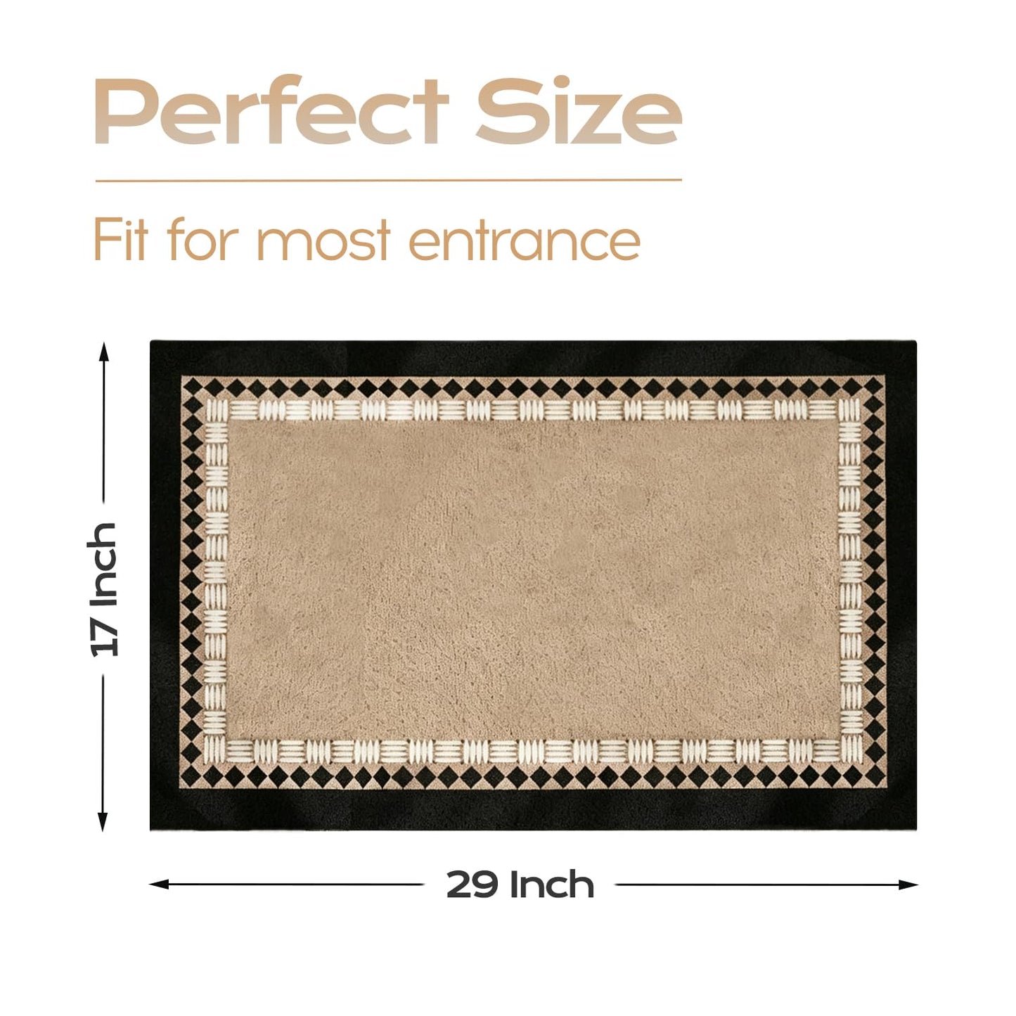 Dirt Trapper Mud Mat for Dog Muddy Paws, Non-Slip Washable Low Profile Doormat, Absorbent Stain Fade Resistant Quick Dry Entrance Mat for Indoor Outdoor Front Back Door Entryway Patio Porch(Mocha)