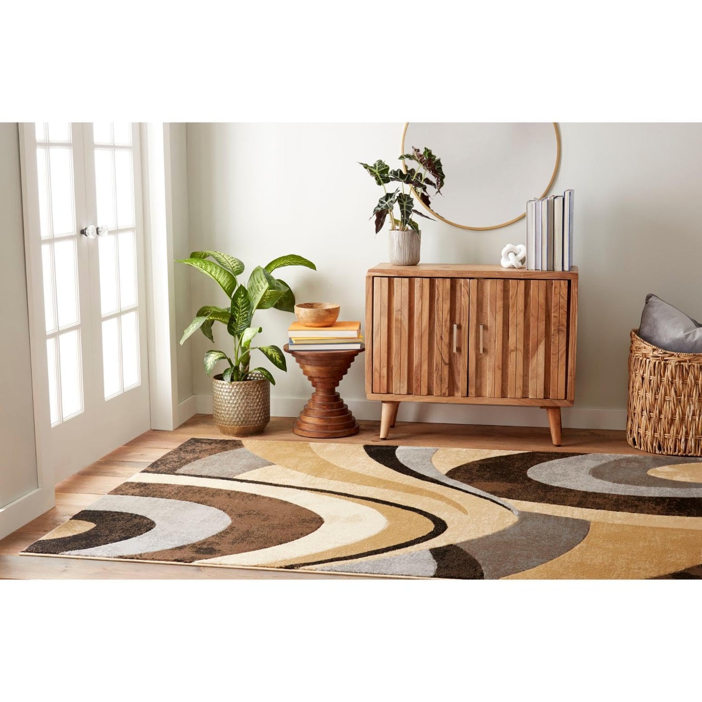 Home Dynamix Tribeca Slade Modern Area Rug, Abstract Brown/Gray 39"x55"
