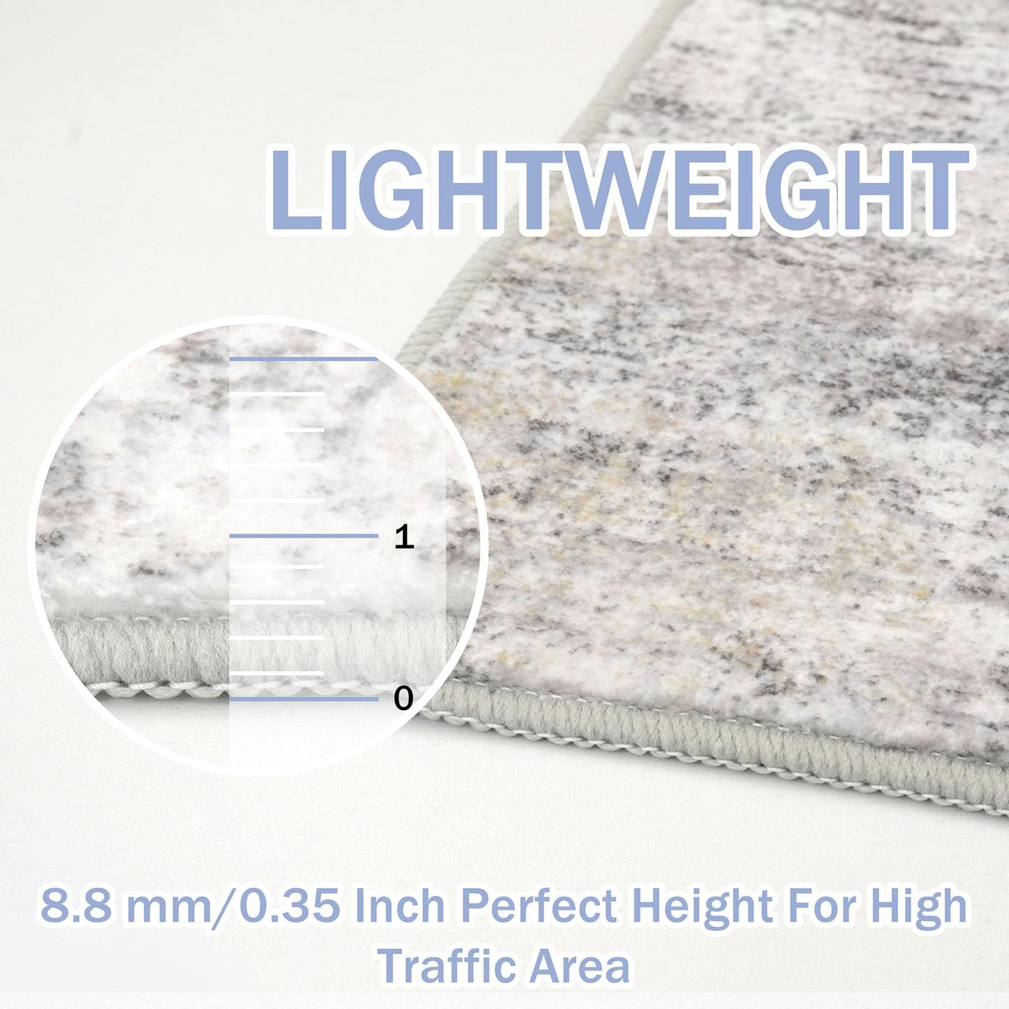 IOHOUZE Small Abstract Area Rug 2x3 Ft Entryway Rugs Washable Door Mat Indoor Entrance, Rubber Backed Throw Rugs, Printed Faux Wool Non Slip Floor Carpet for Foyer Front Door Sink, Grey Beige