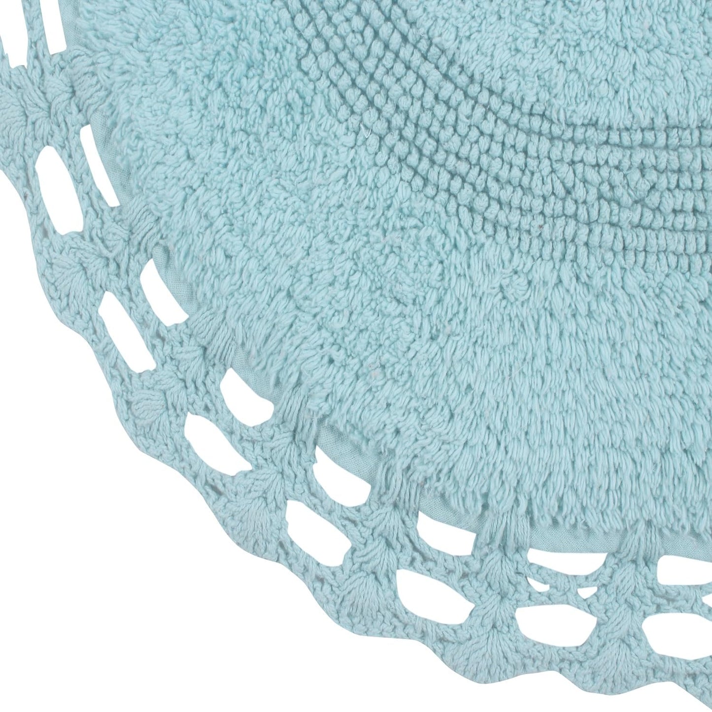 Home Weavers Hampton Crochet Reversible Bathmat 100% Cotton Bathroom Rug, Machine Washable Rug, Extra Soft and Absorbent Bath Rug, Kitchen Mat, 21"x54" Runner, Aqua