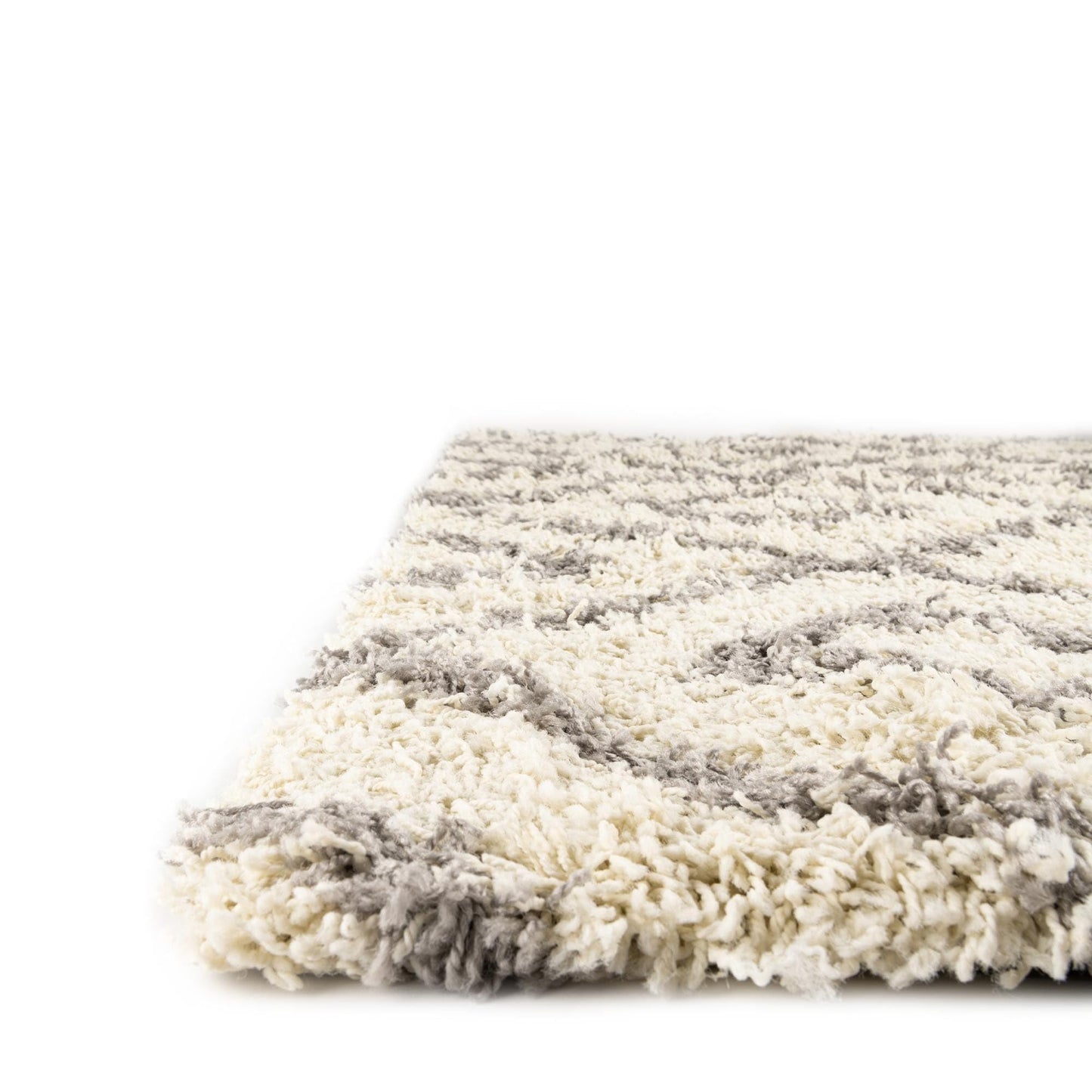 Rugs.com Lattice Shag Collection Rug – 5x8 Ivory Shag-Pile Rug Perfect for Bedrooms, Dining Rooms, Living Rooms