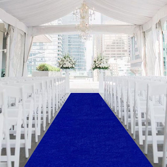 FANPROMS Aisle Runners for Weddings Blue Aisle Runner 2FTx15FT Carpet Runner for Party Prom Walkway Rug Runway Decorations Floor Runner for Outdoor Weddings Halloween Aisle Decor for Wedding Ceremony