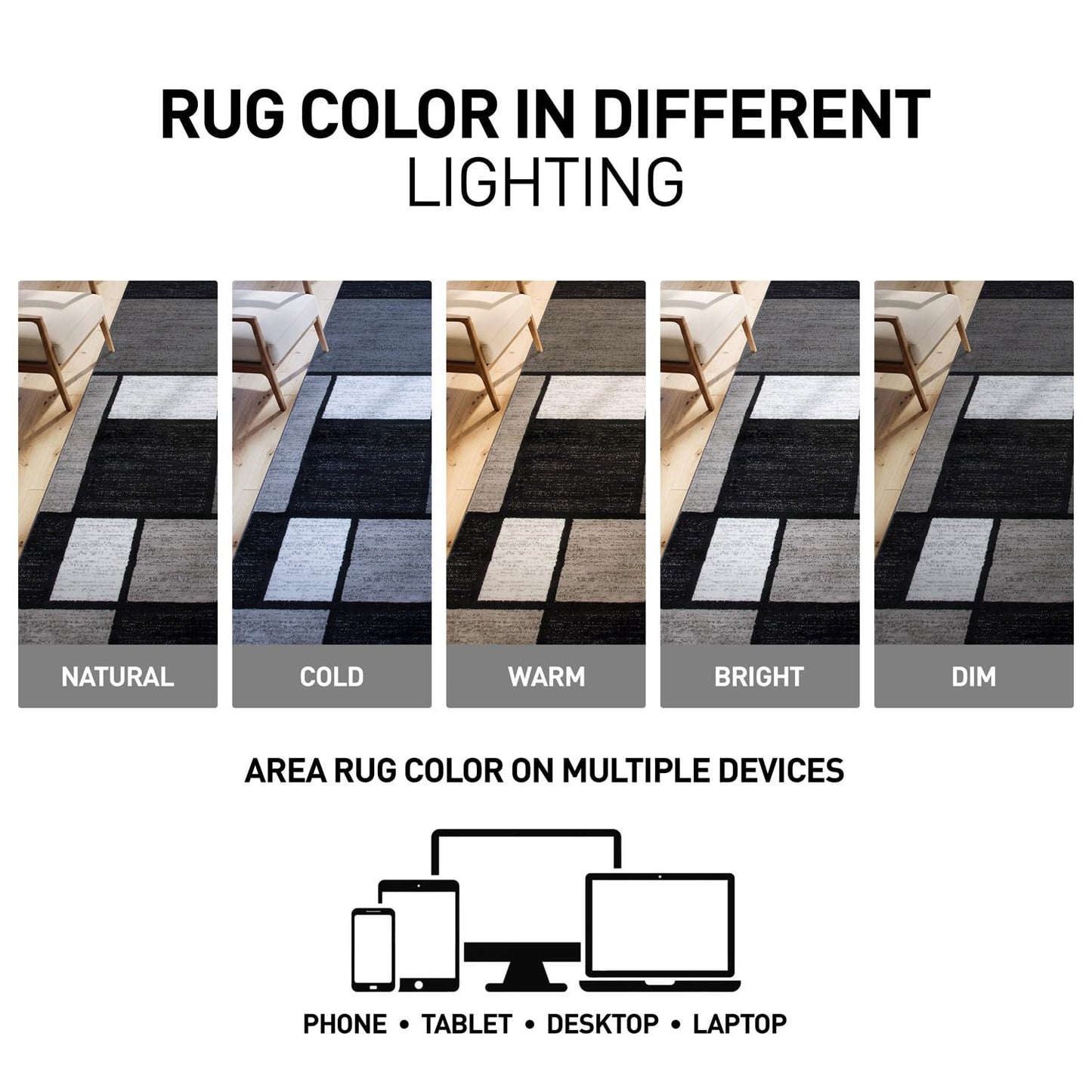 Rugshop Contemporary Modern Boxes for Home Office,Living Room,Bedroom,Kitchen Non Shedding Oval Area Rug 5' x 7' Gray