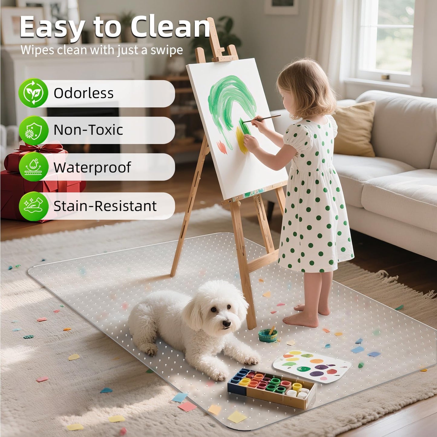 Chair Mat for Carpet Floors: 48" x 60" Computer Desk Floor Mat - PVC Plastic Rug Carpet Protector Mats for Gaming Chair Under Desk Pad for Rolling Chair