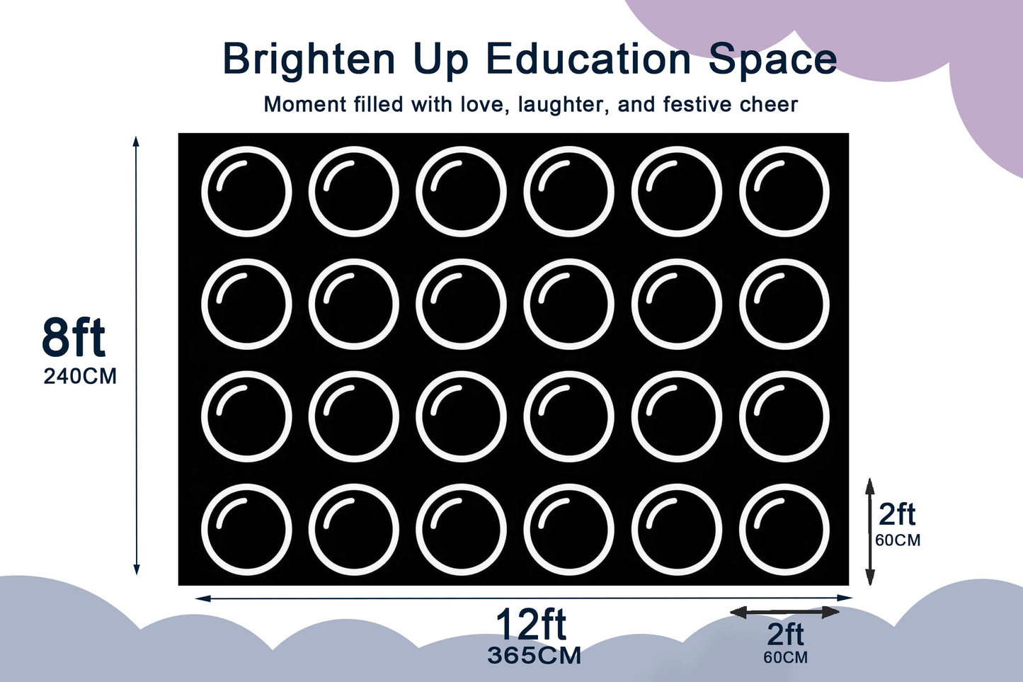OPAMAN Black Classroom Rugs Elementary, 8x12 Large Classroom Rug Carpets