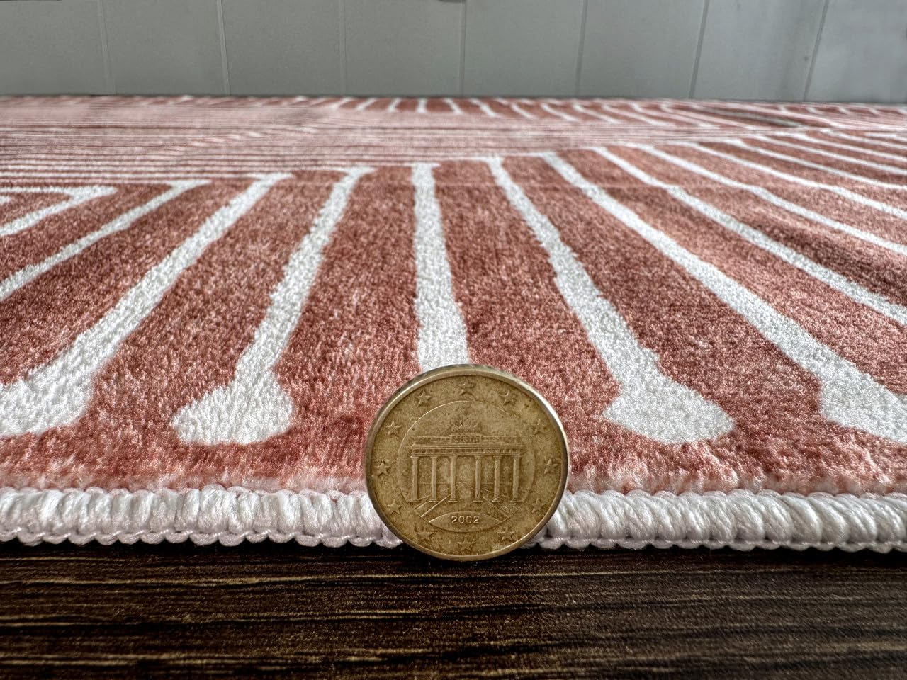 GLN Rugs Contemporary - Knidos - Machine Washable Area Rug, Modern Washable, Non Slip, Low Pile Area Rug, Entryway, Hallway, Kitchen Rug - Easy Clean (3' x 5' Beige Orange)