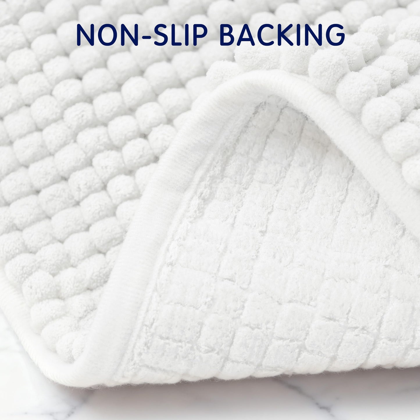 SUBRTEX Bathroom Rugs, 24" x 55" Chenille Bath Rug Soft Short Plush Bath Mat Soft Shower Mat Water Absorbent Shower Mat Quick Dry Machine Washable, White