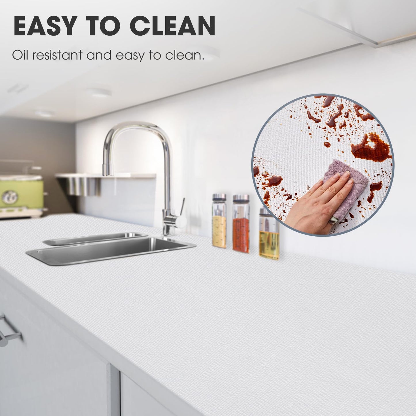 ALIUNI Drawer and Shelf Liner, Non-Slip Kitchen Cabinet Liners Non-Adhesive Thick Strong Grip Waterproof Washable Mats Protect Dresser Shelves Cupboard Bathroom Cabinets, White, 12 in X 10 FT