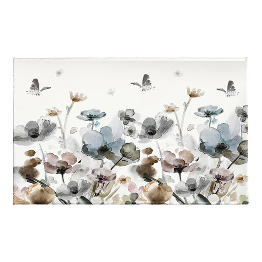 Giwawa Boho Floral Bath Rug Watercolor Flower Bathroom Floor Mat 20"x32" Soft Plush Absorbent Carpet Non Slip Doormat for Entryway Bathtub Shower