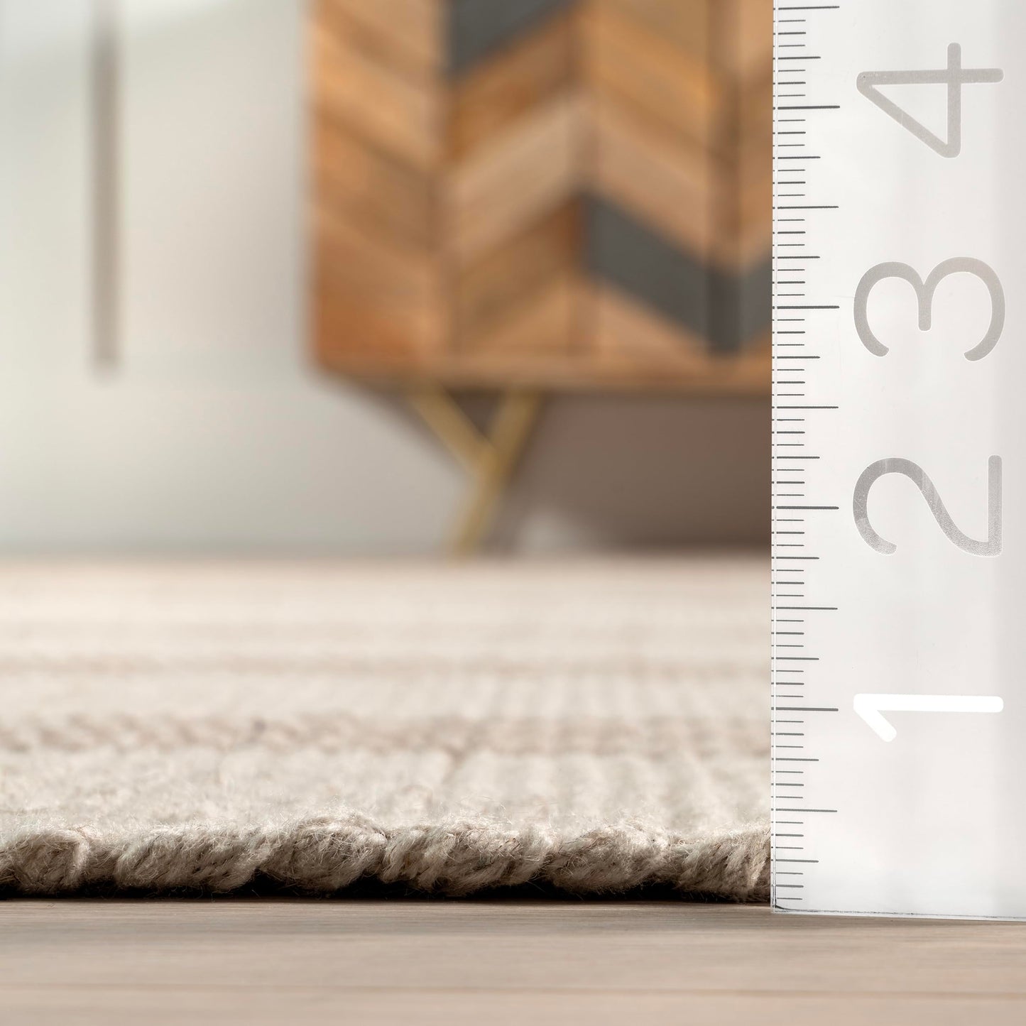 Rugs USA Hawthorn Ivory, 8'6" x 11'6", Handmade, Striped, Wool, Soft and Cozy, High Traffic, Stain Resistant, Easy Clean, Durable Area Rug for Bedroom, Living Room, Dining, Den, Foyer
