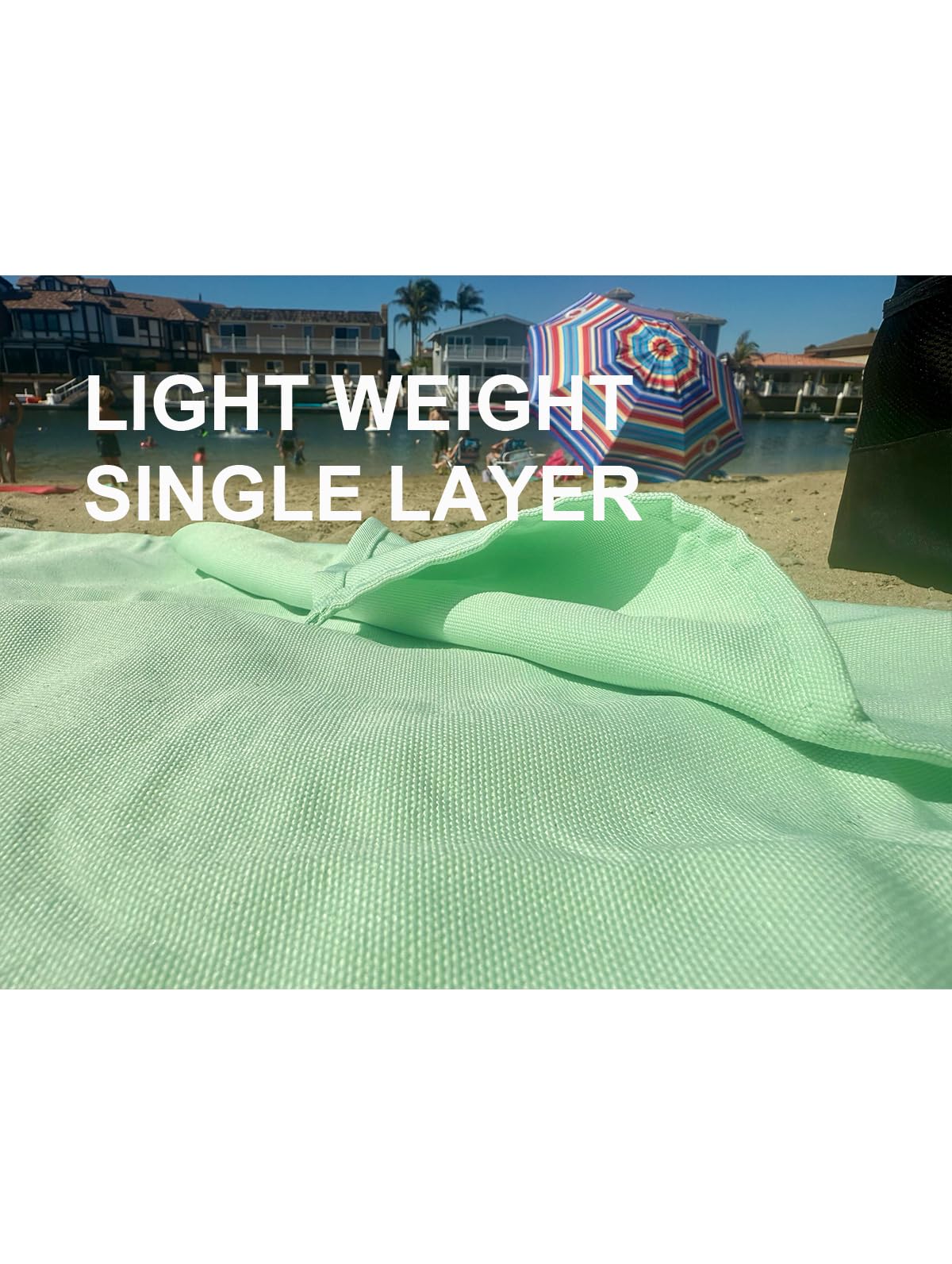 NOONOOJOOJOO Mist Picnic Blanket & Beach Mat – Canvas, Machine Washable, Large 4’9” × 6’3”