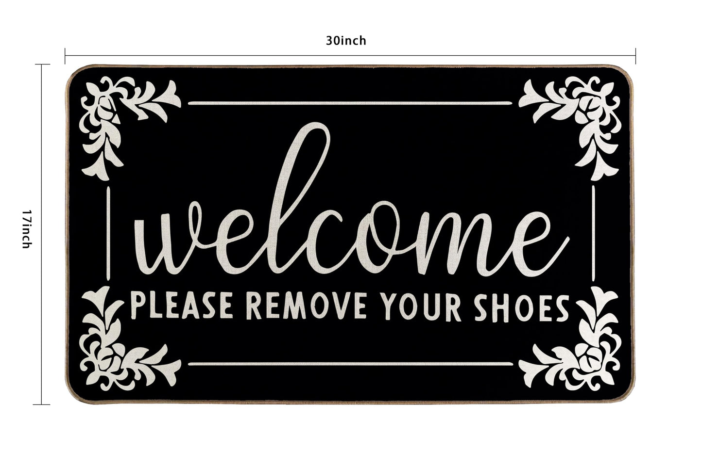 LMABBAQA Shoes Off Doormat 17 x 30 Inch Please Take Your Shoes Off Doormat Indoor and Outdoor Personalized Water Absorbent Mats for Home Indoor Bathroom Living Room