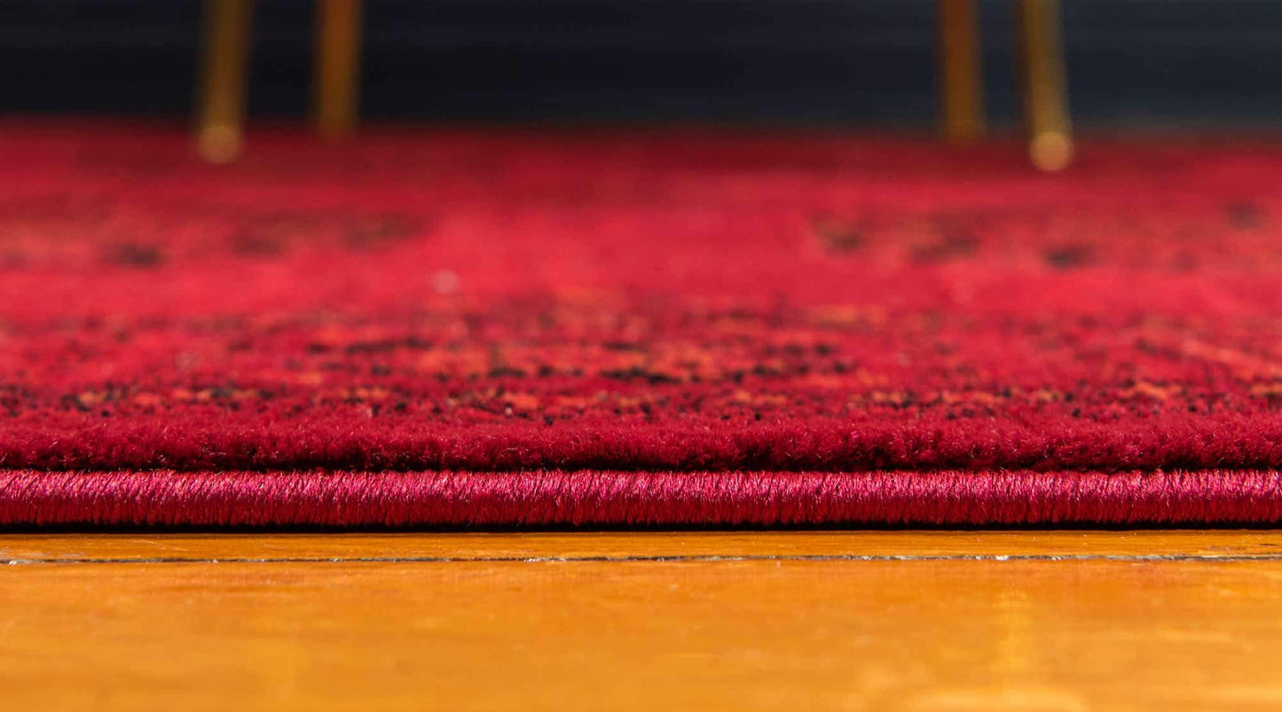 Unique Loom Tekke Collection Over-Dyed Saturated Traditional Torkaman Area Rug (6' 0 x 9' 0 Rectangular, Red/Black)