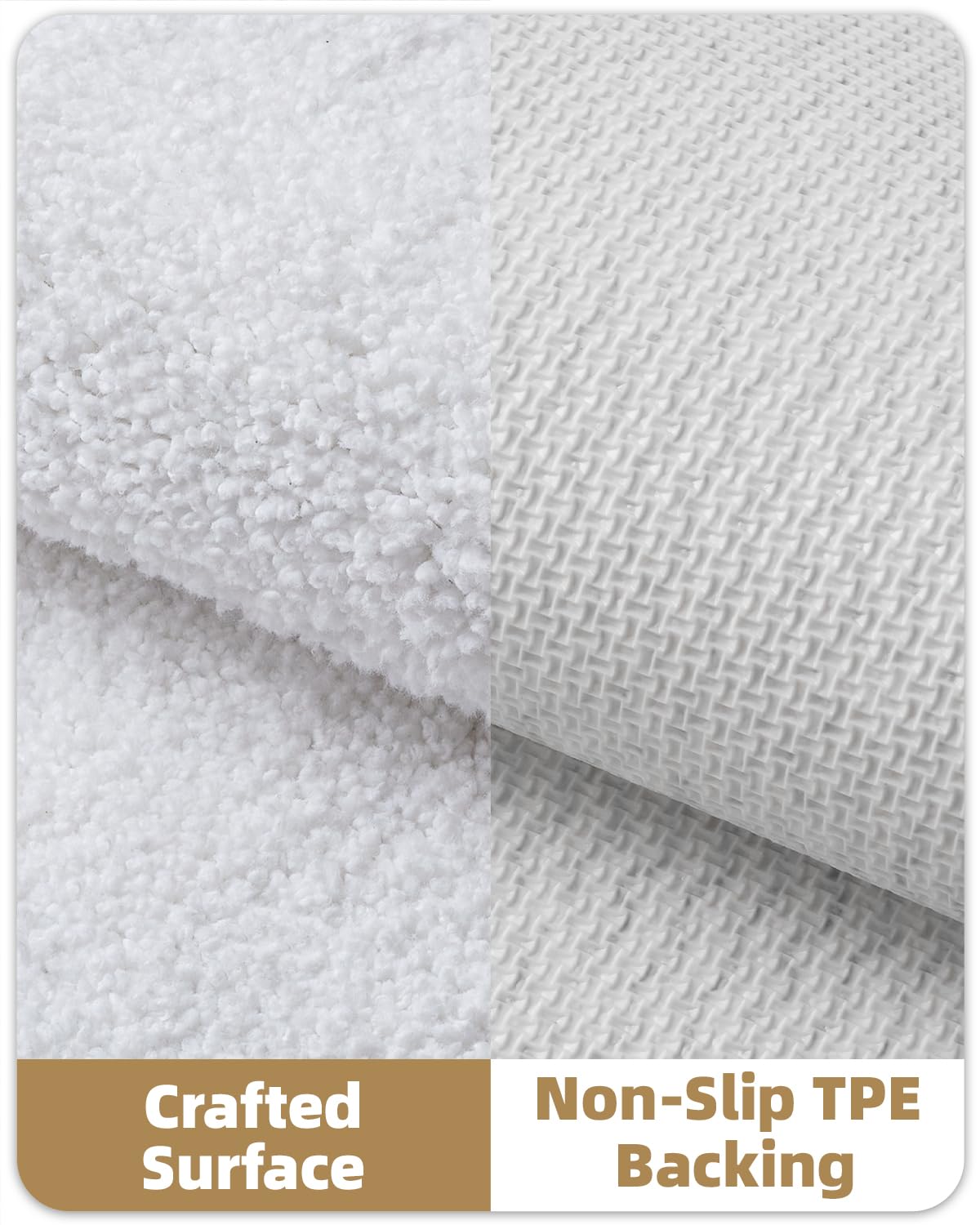 Color&Geometry Small Bath Mats for Bathroom, 16"x24" White Bathroom Rugs, Non Slip, Absorbent, Soft, Washable, Microfiber Bathmat Shower Mat Outside Shower