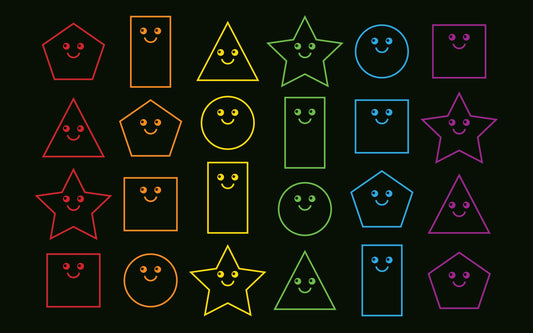 Zety - Nylon School Girl Style Classroom Rugs Elementary - 7.6x12 FT - Playroom and Toddler Rugs- Educational Smiley face Rug for Kids Room, Classroom, Daycare, and Home Learning - Black Pastel Rug
