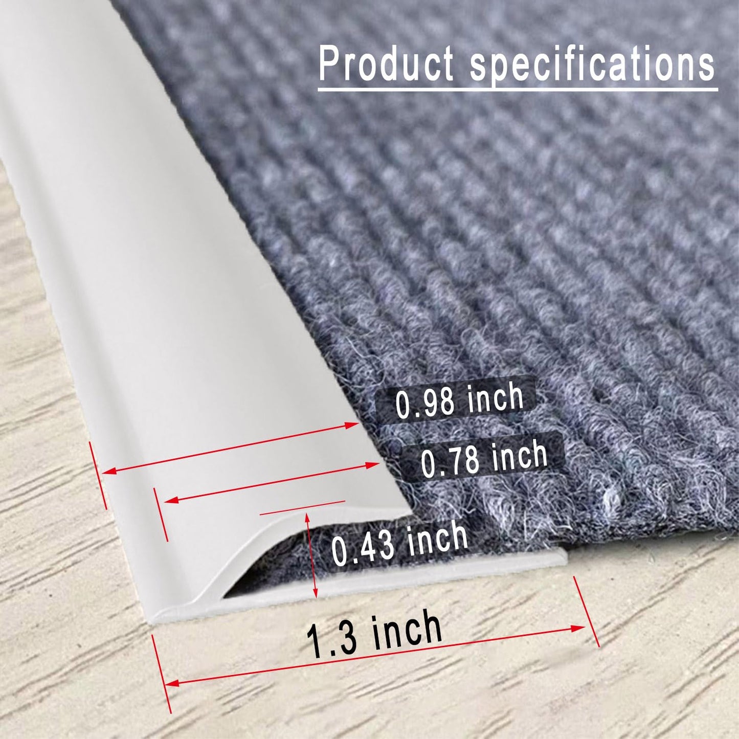 Carpet to Tile Transition Strip, Flexible Carpet Edging from Carpet to Tile Floor, Self Adhesive Cuttable Carpet Edge Trim Strip, Flexible Rug Edge Protector for Doorway（Black 24ft）