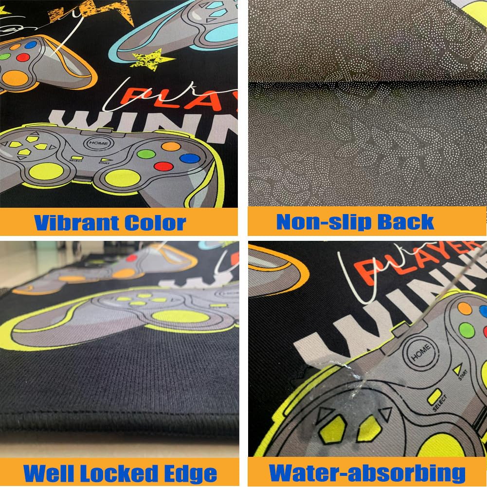Cartoon Cat Gamepad Area Rugs for Kids Room Boys Girls, Gaming Room Carpet Rug Mat for Children's Bedroom Home Decor, Cute Large Play Rugs for Playroom Kidroom, 59"*39"