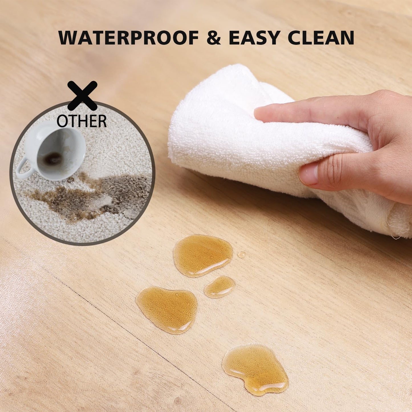 FURKIT Clear Floor Mat for Home, 4'×6' Large Non-Slip Plastic Rug for Under Kitchen Table, Durable Waterproof Vinyl Area Mat for Spills, Dog Accident, Anti-Scratch Floor Protector for Living Room