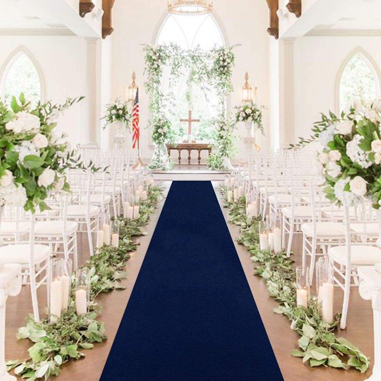 FUHSY Wedding Aisle Runner Navy Blue Aisle Runner 2FTx15FT Aisle Runners for Wedding Ceremony Outdoor Runway Carpet Outside Wedding Aisle Bridal Runner for Birthday Party Prom Events