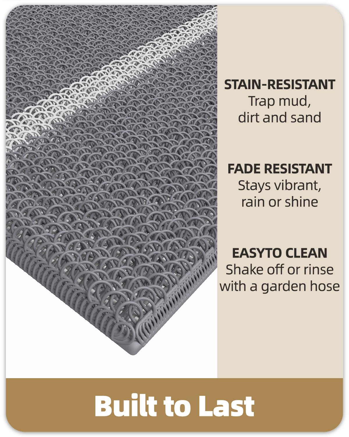 Color&Geometry Front Door Mat (2-Grey, 24"x36")