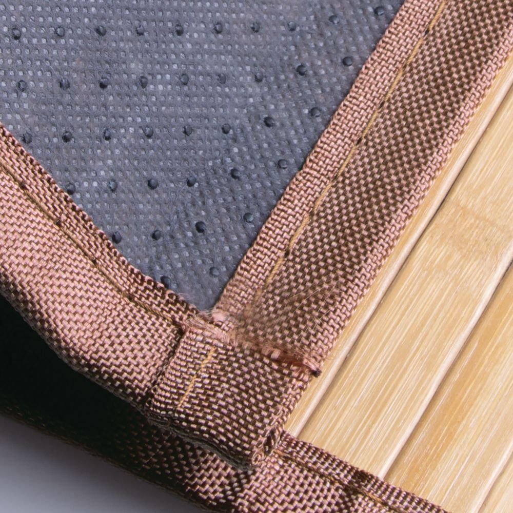 iDesign Formbu Bamboo Floor Mat Non-Skid, Water-Resistant Runner Rug for Bathroom, Kitchen, Entryway, Hallway, Office, Mudroom, Vanity, 17" x 24", Natural Beige,81132