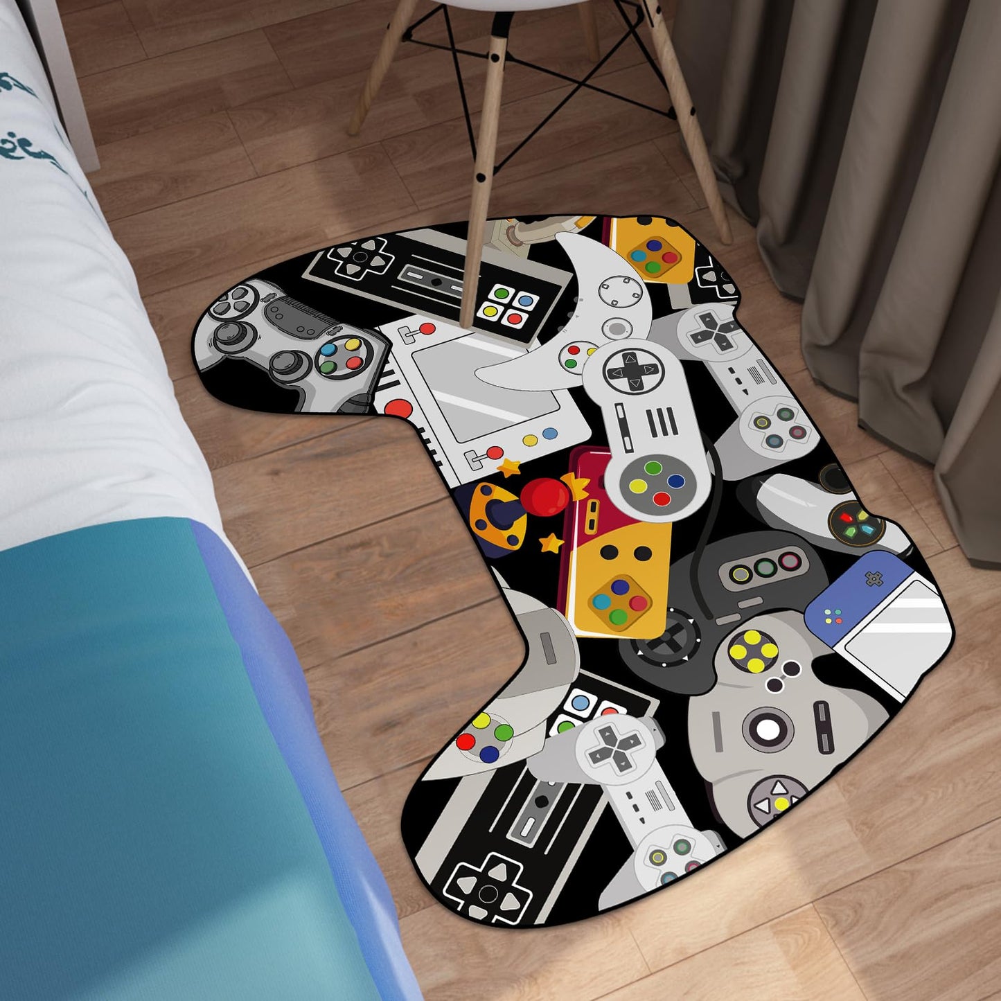 Lacut Gaming Area Rugs, Teen Boys Game Controller Shape Carpet Gamer Rugs for Boy’s Bedroom, Non-Slip Gamepad Rug for Children Playroom Living Room Game Room (Gamepad 1, 60" x 40")
