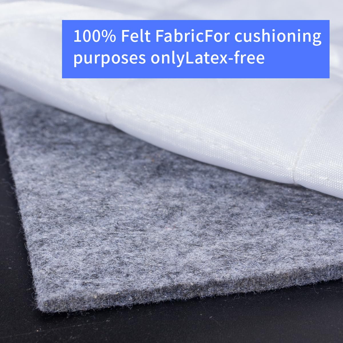 Extra Large Area Rug Cushioned Pad,5x8 Ft 1/2”Thick Felt Pad for Hardwood Floors, Keeps Rug in Place Soft