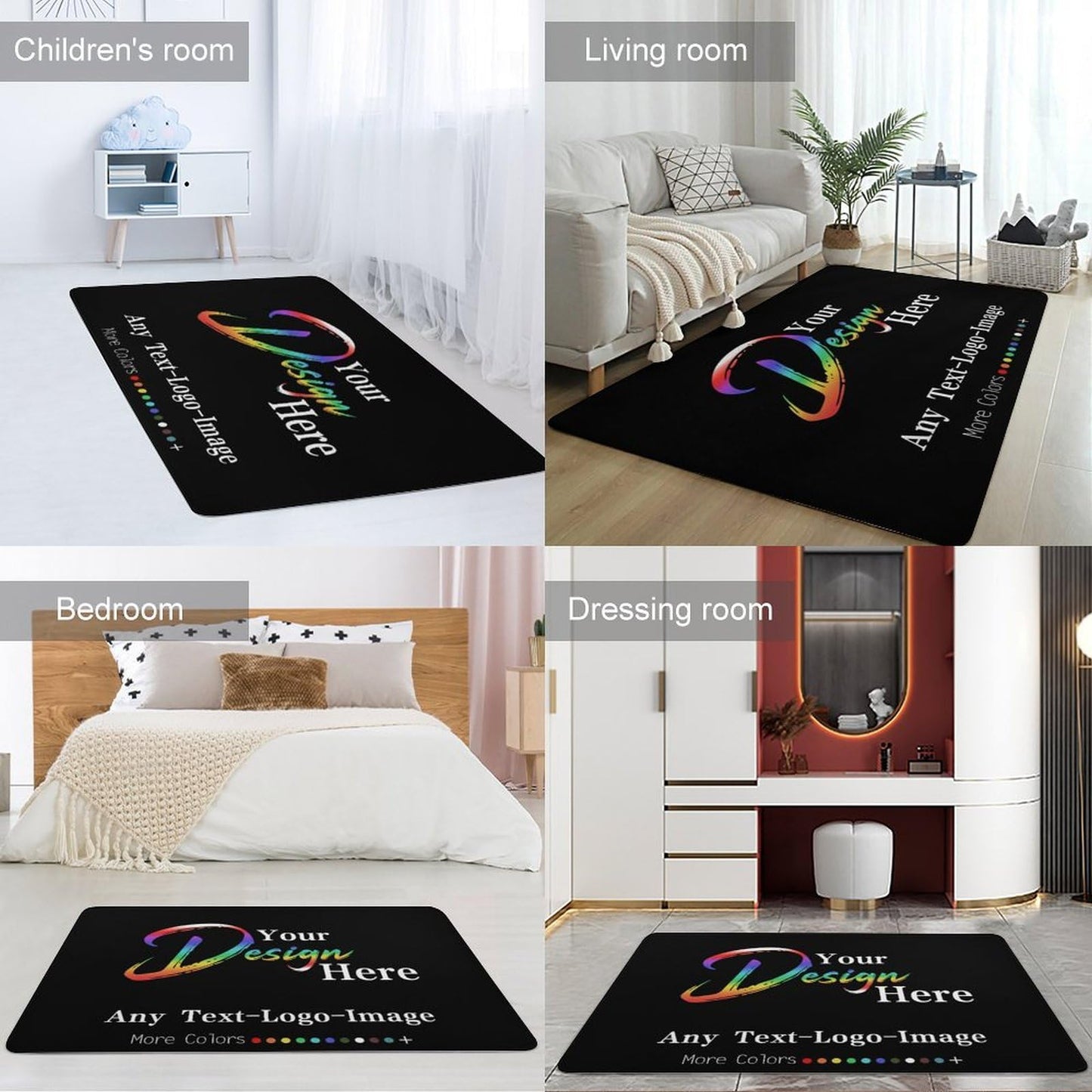 InterestPrint Made in USA Floor Rugs Mat Custom Add Your Logo/Text/Image Here Modern Carpet for Decorative Bedroom Living Room Office Garden Area Rug(Multi Size)