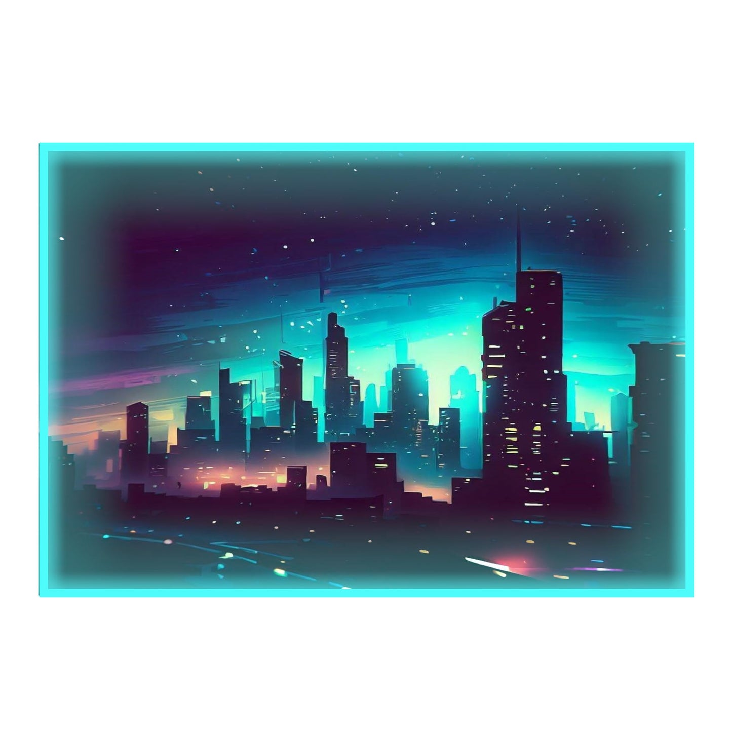 DEALZOOM Gaming Rug RGB LED Light (3x5 Skyline) - Bedroom Gamer Rug Floor Mat Gaming Decor - Kids Room Rug Anti Slip Mat for Gamer Chair – Play Game Room Décor for Teen, Boys, Kids